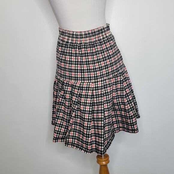 Vintage Y2K School Girl Plaid Skirt 90s Clueless Black Button Front Women Medium - Picture 4 of 10